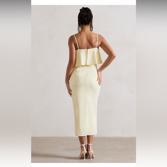 CLUBL London FARO | LEMON STRAPPY DRAPED-NECK WRAP DRESS SZ 4 - Picture 6 of 16